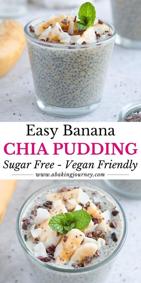 Healthy Banana Pudding, Banana Chia Seed Pudding, Chia Pudding Vegan, Banana Chia Pudding, Healthy Breakfast Idea, Chia Pudding Recipe, Healthy Foods To Make, Light Dessert, 4 Ingredient Recipes