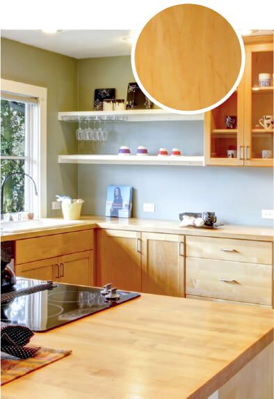 Maple Wood Kitchen Cabinets, Light Maple Cabinets, Maple Cabinets Kitchen, White Tile Kitchen, Kitchen Cabinets And Flooring, Light Cabinets, Types Of Kitchen Cabinets, Cost Of Kitchen Cabinets, Maple Kitchen Cabinets