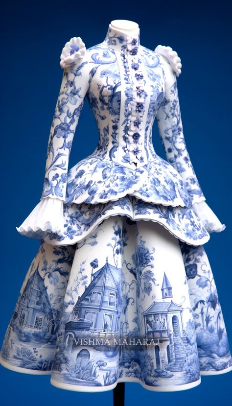 Vishma Maharaj, Porcelain Dress, Victorian Era Dresses, Costume Carnaval, Digital Dress, Fairytale Fashion, Fantasy Dresses, Creative Freedom, Funny Fashion