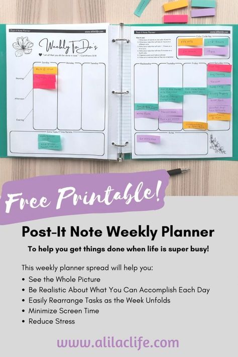 Post It Note Planner, Printable Post It Notes Templates, Post It Planner, To Do List Post It, Daily Planner Covers, Bujo 2025, Blog Planner Printable, Homemaking Binder, Note Planner