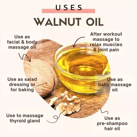 Walnut Oil Good For Long and Strong Hair Walnut Oil Benefits, Walnut Uses, Cold Pressed Oil, Walnut Oil, Baby Massage, After Workout, Oil Benefits, Salad Dressings, Strong Hair