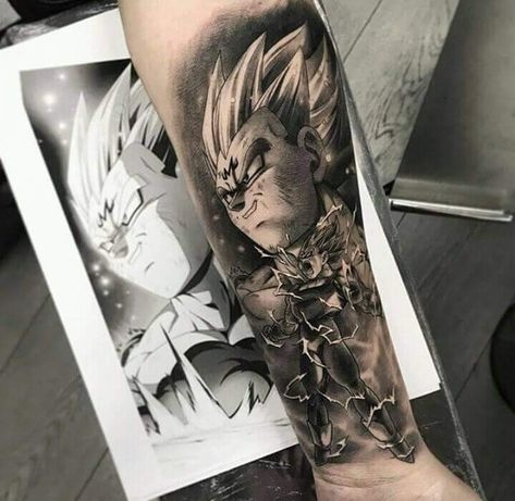 Db Tattoo, Anime Tats, Vegeta Dragon Ball Z, Shen Long Tattoo, Dbz Tattoo, Geometric Wolf Tattoo, Dbz Goku, Lion Tattoo Sleeves, Z Tattoo