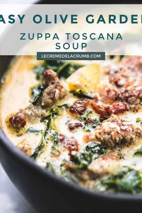 Zupa Toscana Soup, Olive Garden Zuppa Toscana Soup, Zuppa Toscana Soup Olive Garden, Olive Garden Soup, Olive Garden Zuppa, Olive Garden Soups, Garden Soup, Keto Soup Recipes, Olive Garden Zuppa Toscana