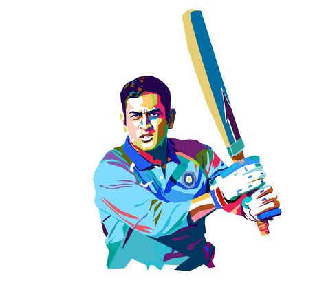 MS. DHONI - CRICKETER Dhoni Painting Images, Instagram Highlight Covers Ms Dhoni, Dhoni Illustration Art, Ms Dhoni Art, Dhoni Sticker, Ms Dhoni Painting, Dhoni Painting, Dhoni Illustration, Cricket Painting