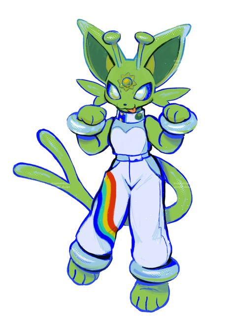 Alien Dog Art, Alien Monster Design, Alien Antenna Drawing, Reptile Oc, Stylized Outfits, Colorful Character Design, Alien Oc Ideas, Alien Pokemon, Alien Fursona