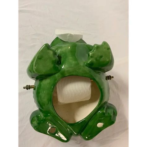 Frog Toilet Paper Holder, Frog Toilet, 60s Hollywood, Frog Bathroom, Frog House, Vintage Frog, Toilet Paper Dispenser, Frog Decor, Fantasy Animals