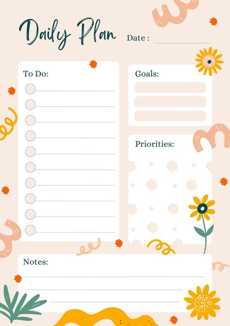 Canva Aesthetic Template, Daily Planner Layout, Canva Templates Ideas, Daily Planner Ideas, Display Template, Canva Aesthetic, Daily Planner Design, Free Daily Planner, Daily Agenda