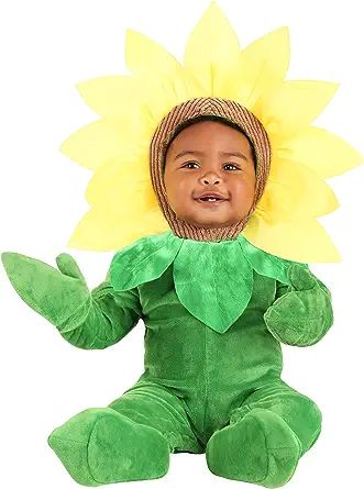 Flower Costume, Funny Costumes, Cloth Flowers, Velour Fabric, Cute Costumes, Baby Halloween Costumes, First Halloween, Yellow Sunflower, Halloween Celebration