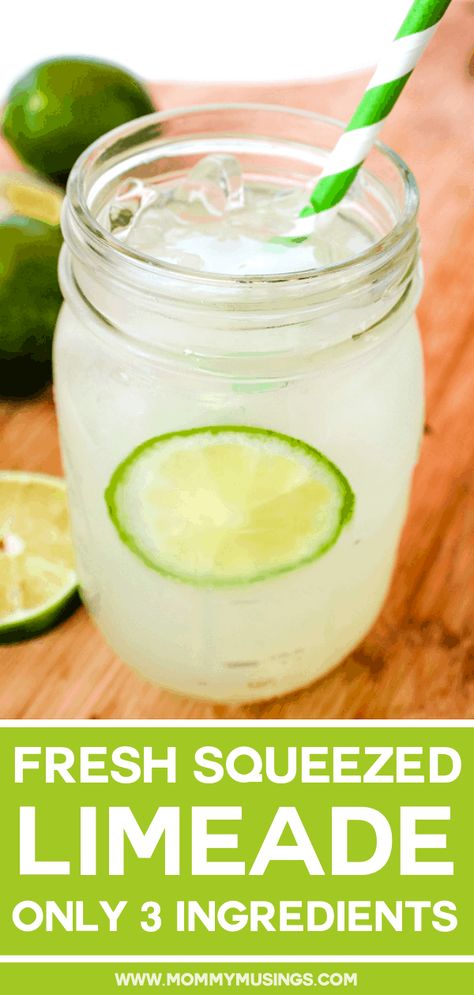 Limeade Recipe | How to Make Limeade Things To Make With Fresh Limes, Lime Juice Recipes, Limeade Margarita, Limeade Drinks, Limeade Recipe, Lime Drinks, Kids Punch, Alcoholic Punch, Summer Eats