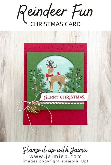 Stampin' Up! Reindeer Fun Merry Christmas Card Stampin Up Reindeer, Snowflake Stamp, Reindeer Christmas Cards, Cheers Card, Reindeer Card, Fun Christmas Cards, Holiday 2024, Stampin Up Christmas Cards, Cute Card