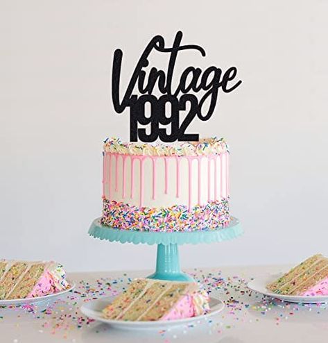 Ships within 24 Hours or Less! Buy This Product Form Our Website For Your Amazing Party! Vintage 1992 Cake Topper for 30th Men and Women Birthday Party ，Funny 30 and Fabulous Decoration，Handmade （Black） Shop at https://www.homepartyking.com/product/vintage-1992-cake-topper-for-30th-men-and-women-birthday-party-%ef%bc%8cfunny-30-and-fabulous-decoration%ef%bc%8chandmade-%ef%bc%88black%ef%bc%89 70th Birthday Parties Decorations, Double Layer Cake, 60th Birthday Party Decorations, 20 Birthday Cake, Women Birthday Party, 17th Birthday Ideas, Woman Birthday Party, 70th Birthday Parties, 60th Birthday Party