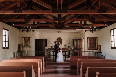 San Pedro Chapel Tucson, Tucson Elopement, Places In The Community, Elopement Details, Peach Ranunculus, Tucson Wedding, Dark Red Roses, Southwestern Art, Cafe Lights