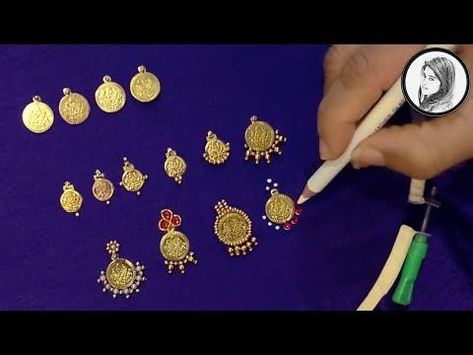 8 Different Ways to Stitch Lakshmi coin Work - YouTube | Hand embroidery design patterns, Bead embroidery tutorial, Hand embroidery designs Lakshmi Aari Work Design, Coin Embroidery Design, Lakshmi Coin Work Blouse Designs, Laxmi Coin Blouse Designs, Lakshmi Coin Aari Work Design, Lakshmi Kasu Work Blouse, Kaasu Work Blouse Designs, Lakshmi Pendant Aari Work Blouse, Coin Aari Work Designs