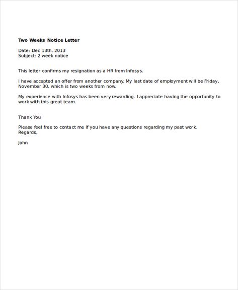 2 Week Notice Letter Template Two Weeks Notice Letter, 2 Week Notice Letter, Personal Budget Template, Resignation Template, Short Resignation Letter, Job Resignation Letter, Resignation Letter Sample, Two Weeks Notice, Letter Template Word