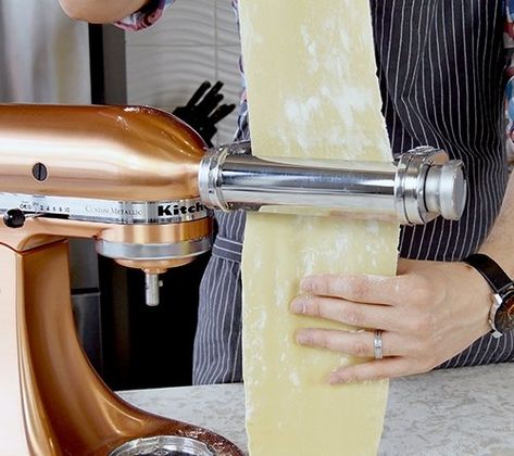 Kitchenaid pasta roller Kitchenaid Mixer Pasta, Homemade Pasta Kitchenaid, Recipes With Lasagna Noodles, Homemade Lasagna Noodles, Kitchenaid Stand Mixer Recipes, Home Made Pasta, Herb Pasta, Make Homemade Pasta, Stand Mixer Recipes