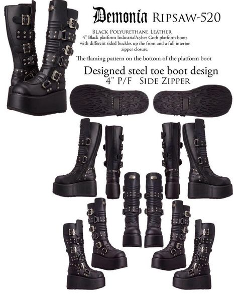 Goth Boots Drawing, Rock Grunge Outfits, Sims Shoes, Emo Boots, Industrial Punk, Goth Industrial, Goth Platforms, Ideal Aesthetic, Grunge Shoes