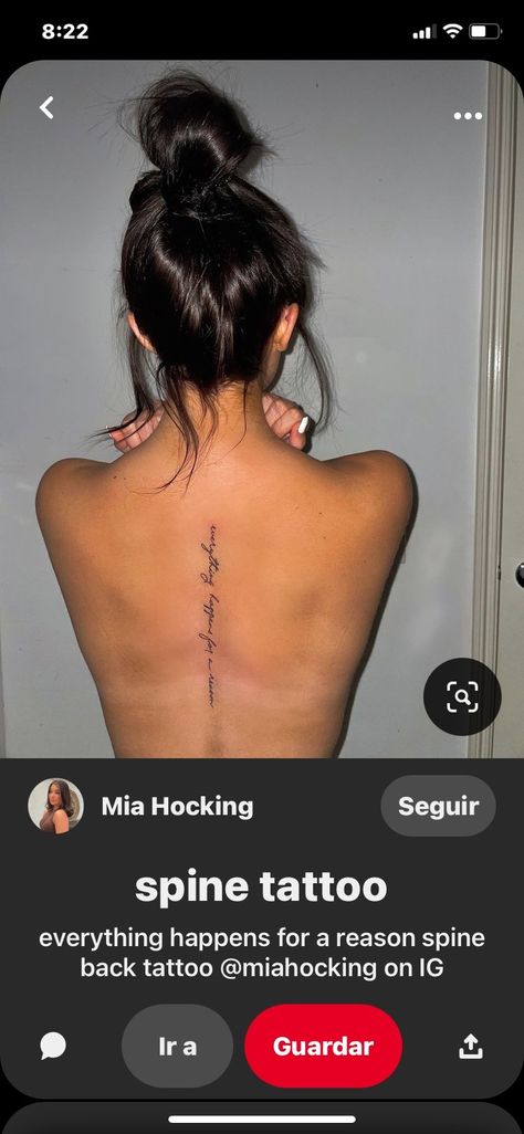 Simple Spin Tattoos, Spoke Tattoos Women, Faith Over Fear Spine Tattoo, Spins Tattoos, Spine Tattoo Ideas Female Meaningful, Mini Spine Tattoo, Small Flower Spine Tattoo, Everything Happens For A Reason Tattoo On Spine, Short Spine Tattoo