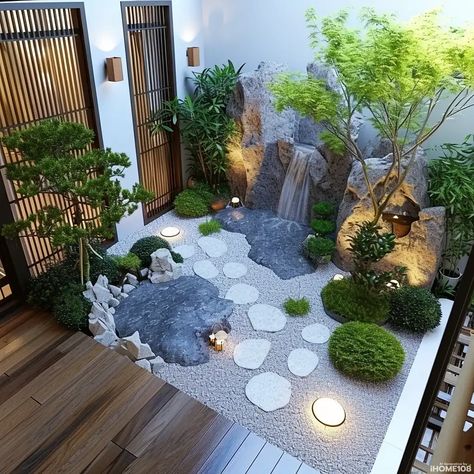 25 Japanese Garden Design Ideas Check more at https://zugnews.com/25-japanese-garden-design-ideas/ Mini Japanese Garden Small Spaces, Japanese Small Garden Ideas, Tiny Japanese Garden, Home Japanese Garden, Backyard Japanese Garden Ideas, Korean Garden Design, Mini Garden Ideas Small Spaces, Mini Zen Garden Design, Mini Japanese Garden