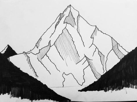 Explainer:K2 — the savage mountain Deadmau5 Art, Landscaping Sketch, Mountain Landscape Drawing, Landscape Drawing Ideas, Tiny Foot Tattoos, K2 Mountain, Map Assets, Mountain Sketch, J Tattoo