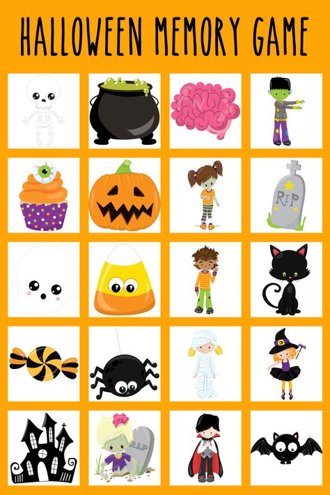 Celebrate Halloween with this fun FREE printable Halloween Memory Game to play with the kids. Celebrate Halloween with this fun FREE printable Halloween Memory Game to play with the kids. #Halloween #HalloweenPrintables #HalloweenGames #HalloweenActivities #PrintablesForKids #HalloweenIdeas #HalloweenRecipe #HalloweenRecipes #HalloweenParty #HalloweenAtHome via @xtremecouponmom Halloween Memory Game Free Printable, Halloween Memory Game Printable, Juegos Halloween, Halloween Memory Game, Halloween Games Online, Halloween Bingo Printable, Ideas Salon, Thema Halloween, Fun Diy Craft Projects