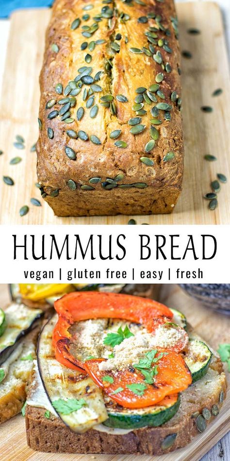 Hummus Bread, Vegan Bread Recipe, Vegan Bread, Vegan And Gluten Free, Savory Vegan, Gf Recipes, Cooking Recipe, Fresh Bread, Vegan Cooking