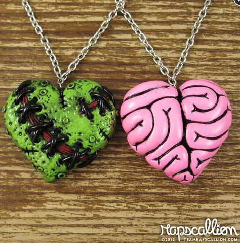 http://www.storenvy.com/products/321504-zombie-brain-best-friends-set Zombie Accessories, Scene Zombie, Halloween Party Craft Ideas, Zombie Core, Zombie Song, Zombie Brain, Halloween Party Craft, Zombie Gifts, Zombie Lover