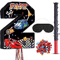 Number 2 Pinata, Car Pinata, 2nd Birthday Decorations, Pinata Stick, Racing Theme, Funny Party Games, Birthday Pinata, Play Props, Kids Races