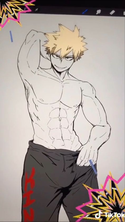 Bakugo Shirtless Anime, Bakugo Katsuki Fanart Cute, Bakugou Manga, Bakugo Katsuki, Katsuki Bakugo, Katsuki Bakugou, Hottest Anime Characters, Bakugou Katsuki, Anime Guys Shirtless