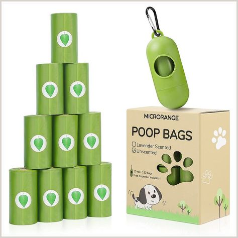 MICRORANGE Extra-Strong Dog Poop Bags, 50% Thicker Leak-Proof Guarantee, 150 Count Large Poop Bags for Doggie, Each Waste Bag Seasonal Cleaning, Cleaning Your Colon, Dog Poo Bags, Pet Waste Bags, Pooper Scooper, Dog Essentials, Dog Bag, Dogs Pooping, Lavender Scent