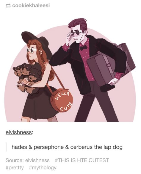 Not explicitly PJO, but still cute. Greek Mythology Humor, Greek Gods And Goddesses, Greek And Roman Mythology, Lore Olympus, Hades And Persephone, Roman Mythology, Bd Comics, Mythology Art, Lap Dogs