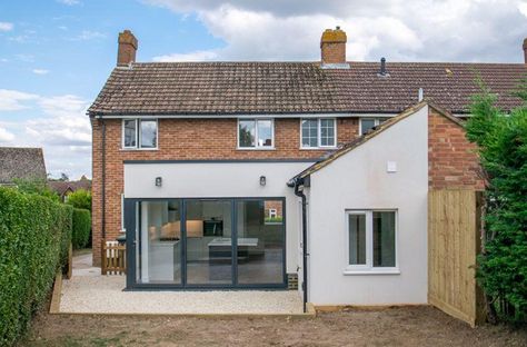 Refurb of ex-council house in Maulden Council House Extension, Ex Council House Renovation, Ex Council House Makeover Exterior, Ex Council House Makeover, Council House Makeover, Council House Renovation, Brick Shed, Brick House Exterior Makeover, Small House Extensions