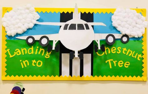 Travel Bulletin Boards, Airport Theme, Welcome Bulletin Boards, Travel Theme Classroom, Childrens Christmas Crafts, Bulletin Boards Theme, Summer Bulletin Boards, Aviation Theme, Transportation Crafts