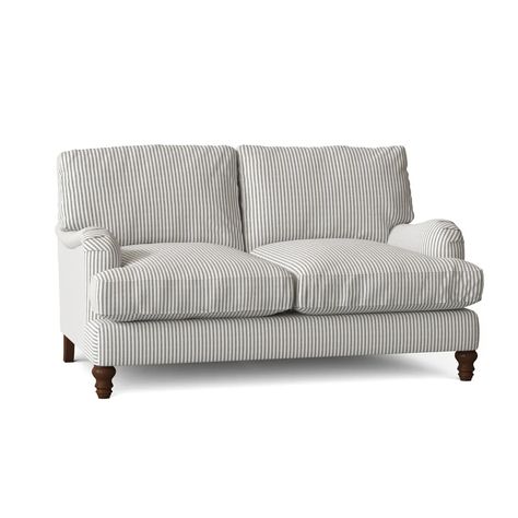 Witham 59'' & Reviews | Birch Lane Stripe Sofa, Traditional Loveseat, Kitchen Mirror, Living Room Furniture Sofas, Upholstered Arm Chair, Decorating Coffee Tables, Birch Lane, Upholstered Sofa, Design Tips