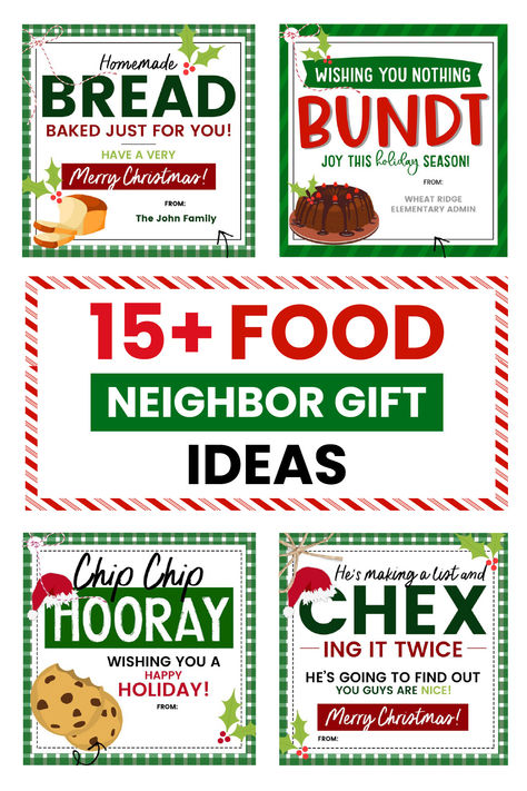 If you’re planning to bring food to your neighbors this year chances are I have a cute ready-made gift tag that will take your delicious plate to the next level. Neighbor Gift Tags Free Printable, Christmas Gifts Food, Neighbor Christmas Gift Ideas, Neighborhood Christmas Gifts, Christmas Gift For Neighbors, Free Christmas Labels, Christmas Neighbor Gifts, Neighbor Gift Ideas, Food Gift Ideas