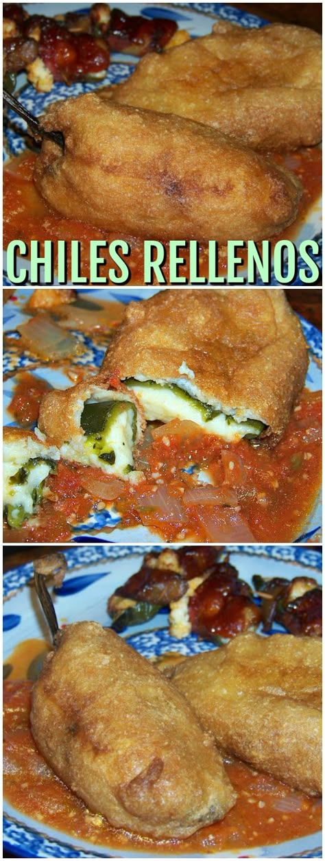 Chilli Relleno Recipe, Stuffed Chili Relleno Recipe, Poblano Recipes, Chile Relleno Recipe, Rellenos Recipe, Mrs Happy Homemaker, Taco Stuffed Peppers, Chili Relleno, Stuffed Peppers Recipe