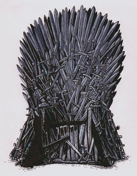 Iron throne Iron Throne Drawing, Throne Drawing, Game Of Thrones Chair, Game Of Thrones Drawings, Dragon Medieval, Ombre Wallpaper Iphone, The Iron Throne, I Love Games, Asoiaf Art