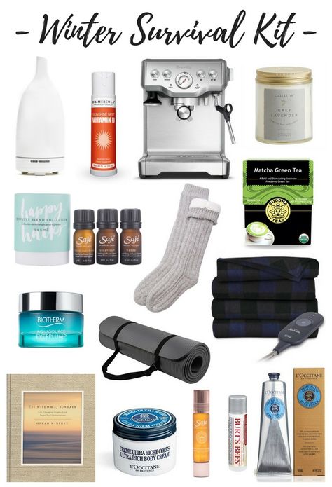 Winter Survival Kit - Put together your own collection of products to help get you through the harsh winter season! Winter Survival Kit Gift, Winter Survival Kit, Desire Map, Survival Kit Gifts, The Desire Map, Winter Survival, Harsh Winter, Winter Must Haves, Matcha Green Tea Powder