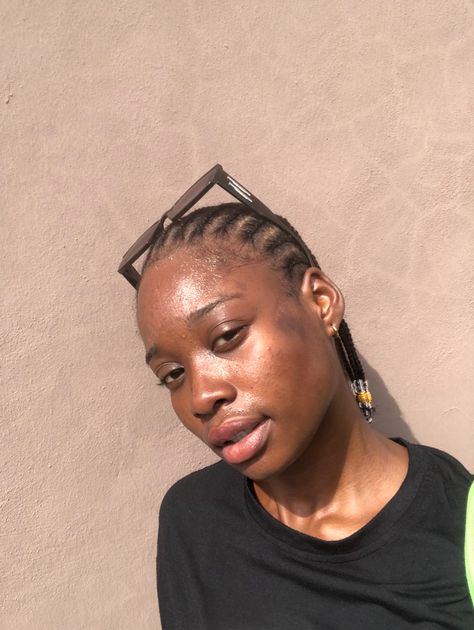 Simple Cornrows With Beads, All Back With Natural Hair, All Back With Beads, Cornrow All Back, Cornrow Braids With Beads, Cornrows With Beads, Straight Back Cornrows, Cornrow Braids, Hair Simple