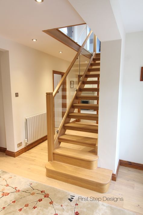 Open Staircases, Closed Staircase, Small Space Staircase, Bespoke Staircases, Open Stairs, Step Design, New Staircase, Open Staircase, Glass Staircase