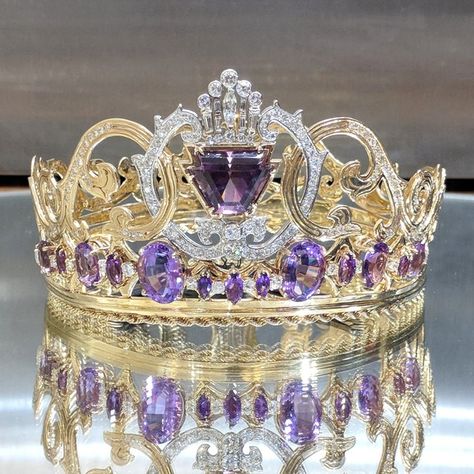 Amethyst Crown, Fantasy Crown, Purple Gems, Gem Ring, Blue Gems, Amethyst Purple, Purple Stones, Head Accessories, Tiaras And Crowns