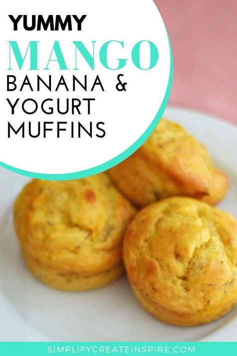 Healthy muffins for kids! These delicious mango Banana & Yogurt Muffins are an easy school lunch box filler or a healthy snack at home. Freeze a batch for later too! Simplify Create Inspire #lunchboxideas #muffinrecipe#healthymuffins Lunchbox Bakes, Kosblik Idees, Chakra Foods, Muffins For Kids, Banana Yogurt Muffins, Yoghurt Muffins, Healthy Muffins For Kids, Baby Treats, Mango Muffins