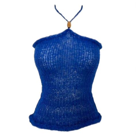 Some knitt summer top available @crochebabes #fyp #slowfashion #summertops #crochetoutfit #beachoutfit #beachvibe #knitttop Blue Top Aesthetic, Navy Blue Pfp, Blue Crochet Projects, Blue Outfits Aesthetic, Blue Crochet Top, Blue Clothes, Crochet Pieces, Hippie Aesthetic, Blue Clothing