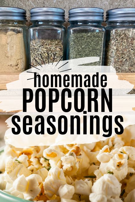 Forget boring buttered popcorn! Take your movie nights up a notch with homemade popcorn seasonings that'll make your mouth sing. These easy recipes are for savory, sweet, and spicy mixes using simple pantry ingredients. No Salt Popcorn Seasoning, Savory Movie Night Snacks, Best Homemade Popcorn, Popcorn Seasonings Homemade, Seasoned Butter Recipes, Popcorn Spices Seasoning Mixes, Air Popped Popcorn Seasoning, Salt Free Popcorn Seasoning, Low Sodium Popcorn Seasoning