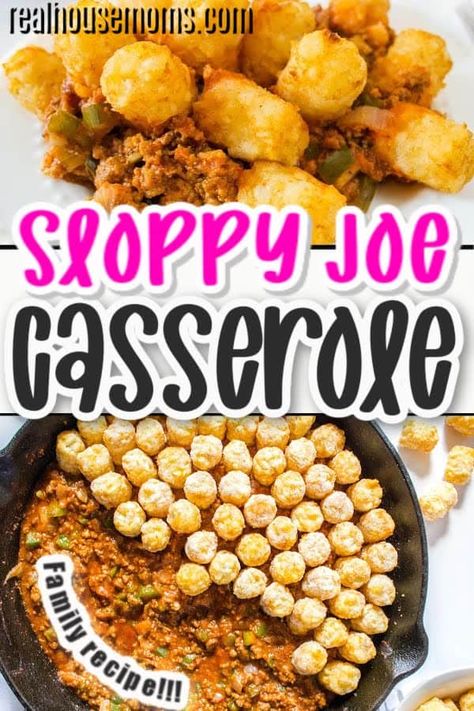 Sloppy Joe Casserole With Tater Tots, Sloppy Joe Tater Tot Casserole, Tots Casserole, Meat Casseroles, Sloppy Joe Casserole, Sloppy Joes Easy, Hamburger Dishes, Tator Tots, Weekly Meals