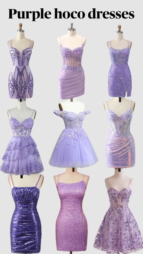 Cute purple hoco dresses Purple Dress Formal Short, Sweet 16 Dresses Purple, Purple Hoco Dresses Short, Purple Dress Formal, Purple Hoco Dress, Purple Hoco Dresses, Purple Hoco, 13 Birthday, Formal Shorts