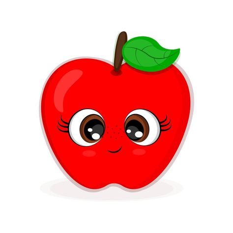 Apple face looking like kawaii cute fruit mascot isolated cartoon in flat style Apple Clip Art, Bird Pencil Drawing, Terra Cotta Pot Crafts Diy, Apple Vector, Family Tree Project, Kawaii Fruit, Fruit Cartoon, Terra Cotta Pot Crafts, Watercolor Fruit