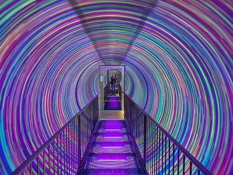 Vortex Tunnel | by Graeme Pow Trippy Tunnel, Vortex Tunnel, Sacred Geometric Pattern, Meow Wolf, Archi Design, Camera Obscura, Friends Travel, Super Yachts, Light Installation