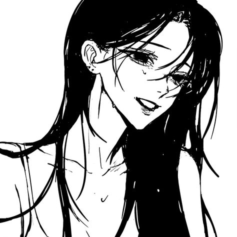 Ponytail Drawing, Anime Long Hair, Y2k Profile Picture, Female Artwork, Anime Black Hair, Hair Sketch, Girls With Black Hair, Pretty Drawings, Gothic Anime