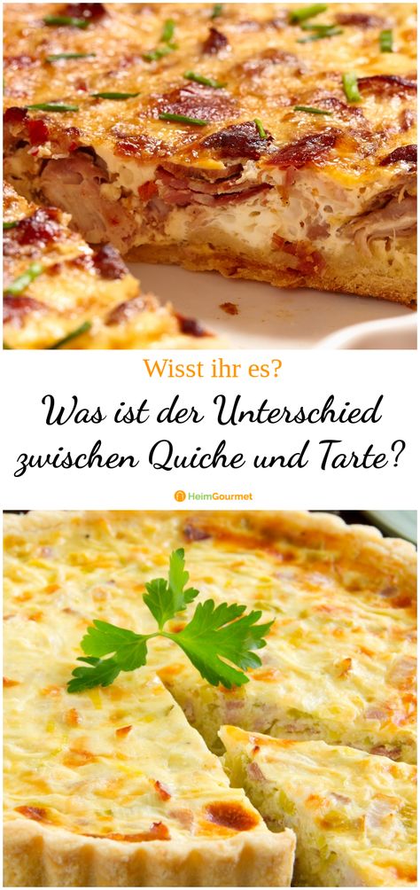 Sowohl herzhaft pikant, als auch süß: Wir lieben Quiche und Tarte aus der französischen Küche. Doch worin liegt eigentlich der Unterschied zwischen den beiden?   #heimgourmet #rezepte #rezeptideen #lecker #yummy #einfacherezepte #ernährungstipps #quiche #tarte Lorraine Quiche, Easy Protein Meals, Quiche Lorraine Recipe, Healthy Protein Meals, Healthy Recipes Easy Snacks, Healthy Snacks Easy, Quiche Recipes, Vegan Breakfast Recipes, Classic Food