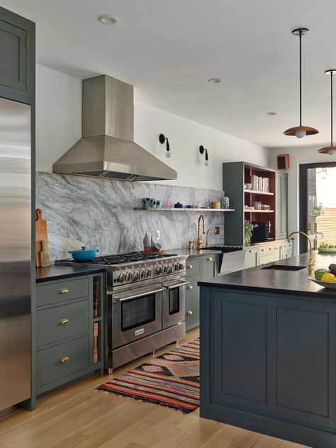 Fishtown Row - Transitional - Kitchen - Philadelphia - by Wyant Architecture | Houzz Brownstone Kitchen, Interior Renovation, Transitional Kitchen, Architecture Interiors, Architectural Design, Residential Design, Residential Architecture, Sustainable Design, New Kitchen